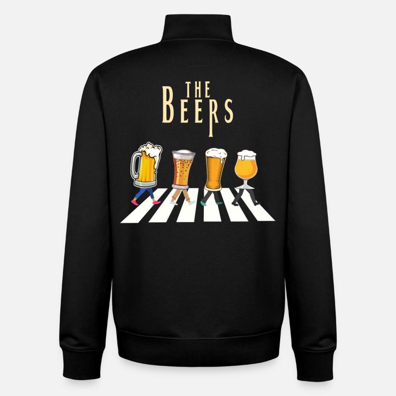 Individuelles Design des Bierbar-Musters - Unisex Organic Zip Sweatshirt von Stanley/Stella - Schwarz