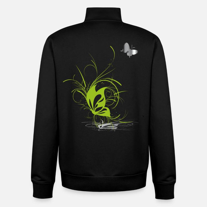 Schmetterling Butterfly Frühling - Unisex Organic Zip Sweatshirt von Stanley/Stella - Schwarz