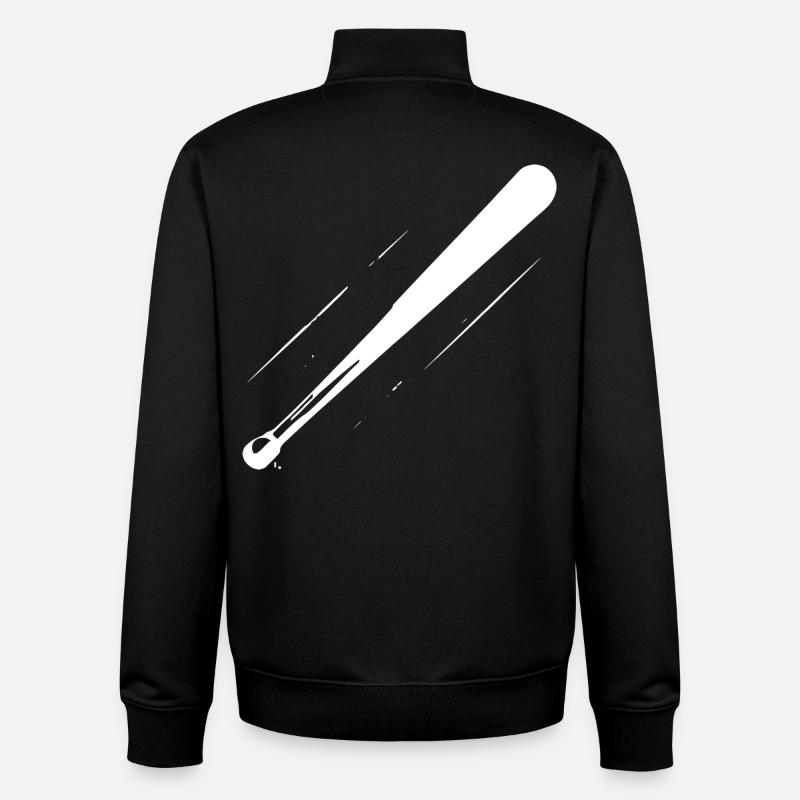 Baseball Bat Drawing - Unisex Organic Zip Sweatshirt by Stanley/Stella - black