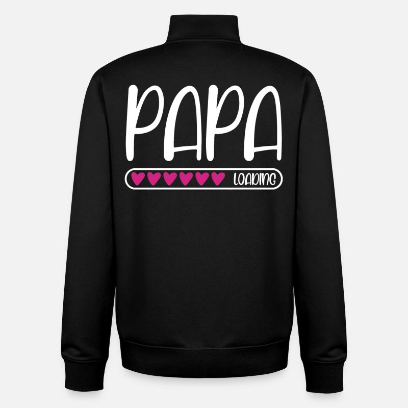 Papa loading - Unisex Organic Zip Sweatshirt von Stanley/Stella - Schwarz