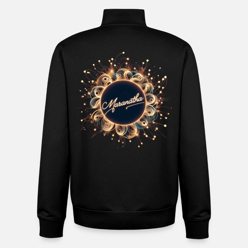 Maranatha Lichtkugel mit Strahlenkranz - Unisex Organic Zip Sweatshirt von Stanley/Stella - Schwarz