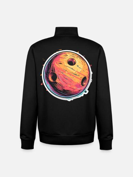 Bowling Ball Cartoon Look - Unisex Organic Zip Sweatshirt by Stanley/Stella - black