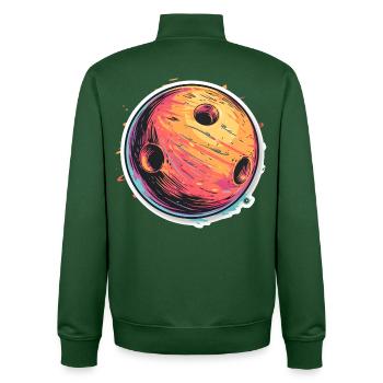 Bowling Ball Cartoon Look - Unisex Organic Zip Sweatshirt by Stanley/Stella - bottle green - Back - AI Model Male 185 dark (185cm)