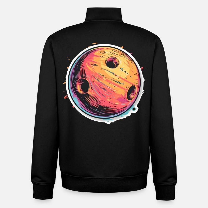 Bowlingkugel Cartoon Look - Unisex Organic Zip Sweatshirt von Stanley/Stella - Schwarz