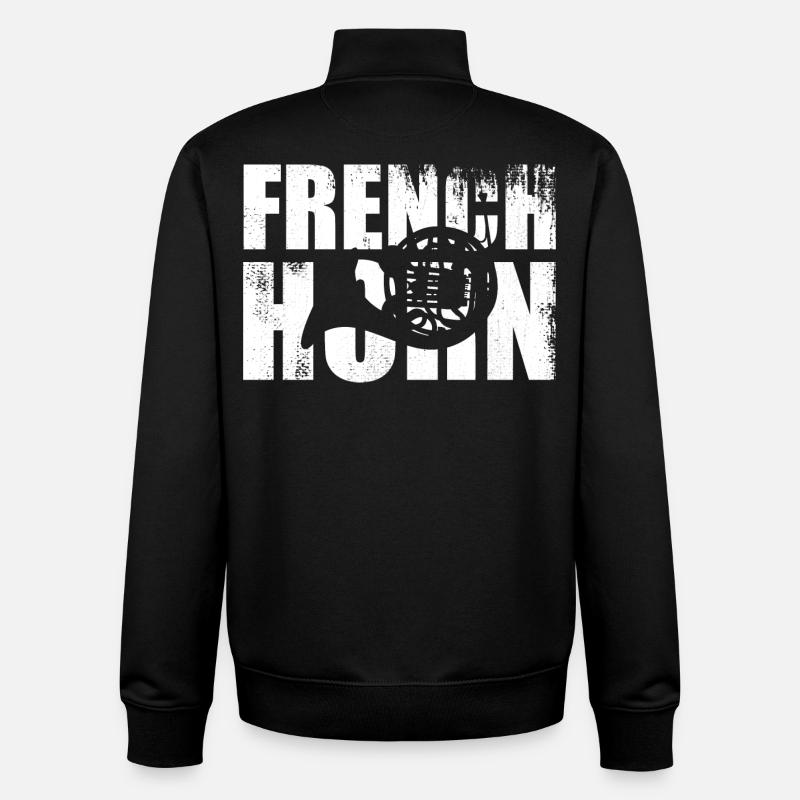 Retro Waldhorn - Unisex Organic Zip Sweatshirt von Stanley/Stella - Schwarz