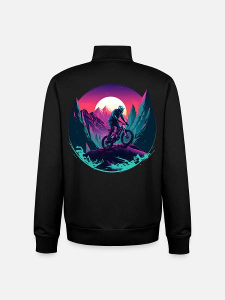 Mountainbiken Vaporwave - Unisex Organic Zip Sweatshirt von Stanley/Stella - Schwarz