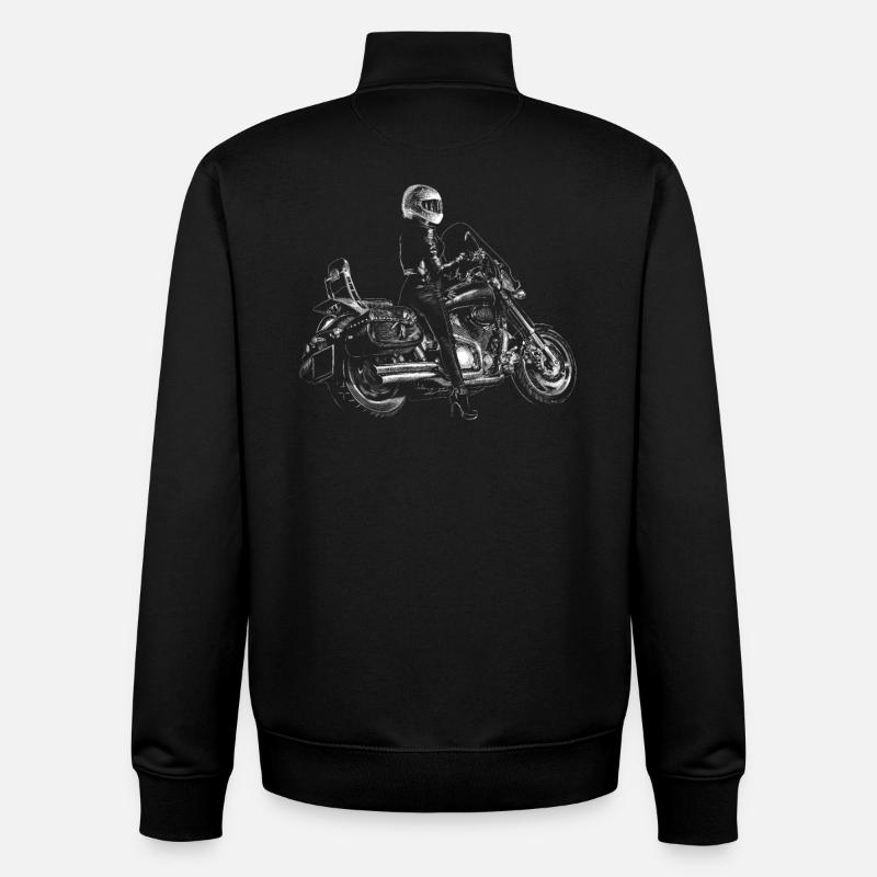 Hélicoptère - Sweat zippé unisexe en coton bio Stanley/Stella - noir