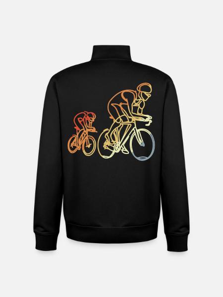 Rennrad Retro Stil - Unisex Organic Zip Sweatshirt von Stanley/Stella - Schwarz