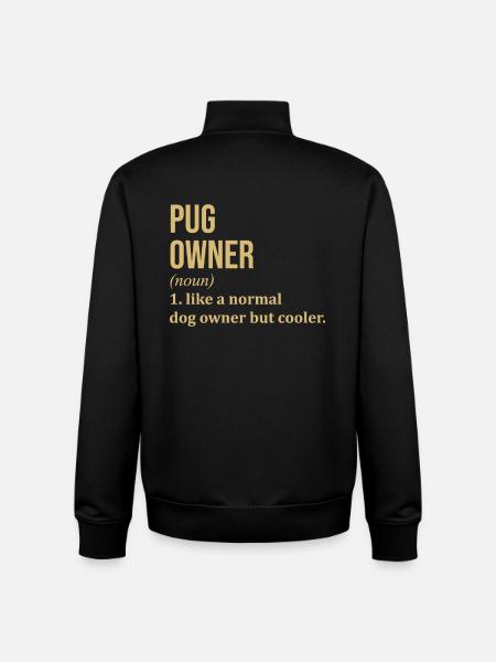 Pug - Unisex Organic Zip Sweatshirt by Stanley/Stella - black