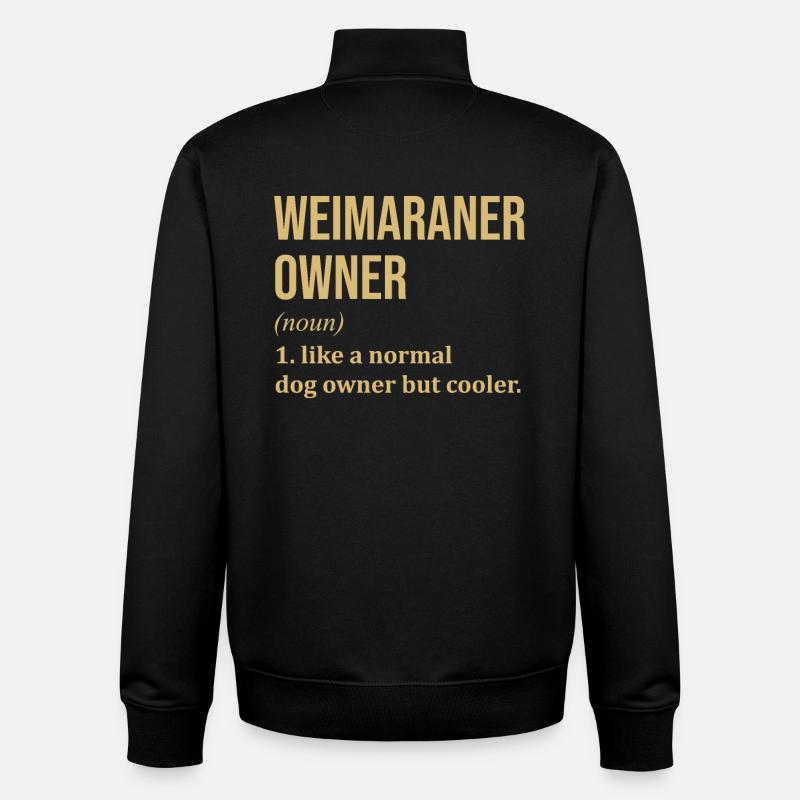 Weimaraner - Unisex Organic Zip Sweatshirt by Stanley/Stella - black