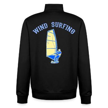 Windsurfen - Unisex Organic Zip Sweatshirt von Stanley/Stella - Schwarz - Hinten - AI Model Male 185 light (185cm)