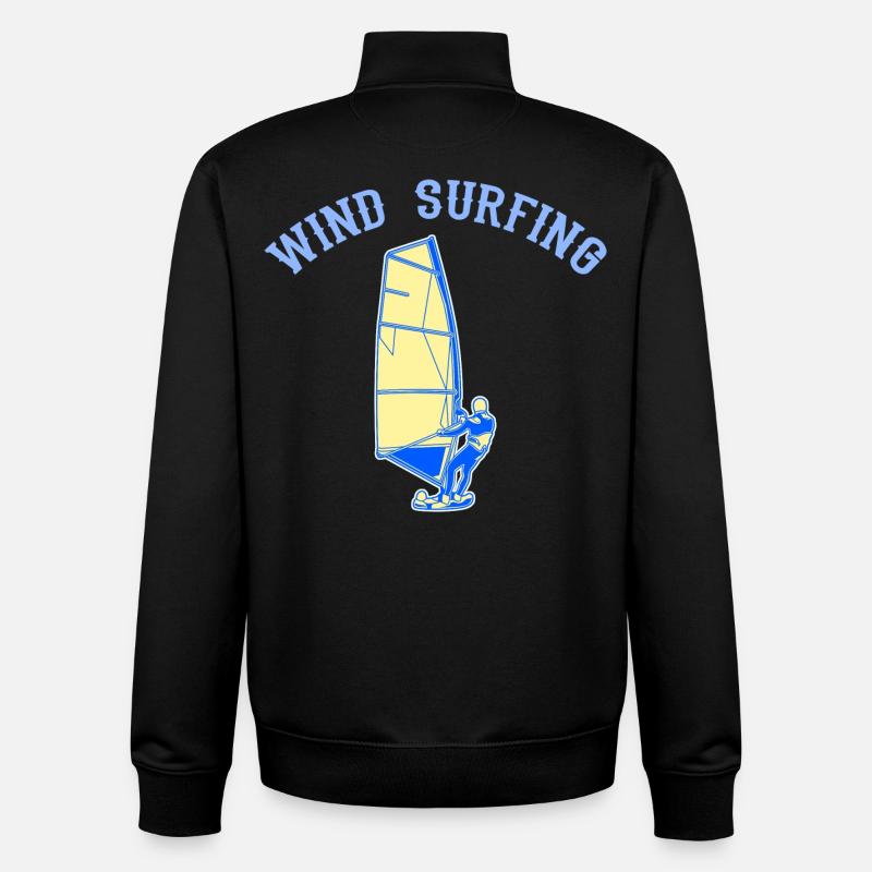 Planche à voile - Sweat zippé unisexe en coton bio Stanley/Stella - noir