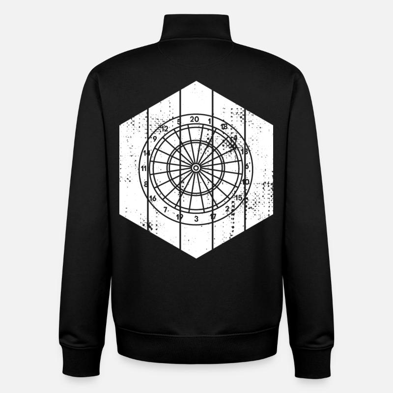 Dessin de jeu de fléchettes - Sweat zippé unisexe en coton bio Stanley/Stella - noir