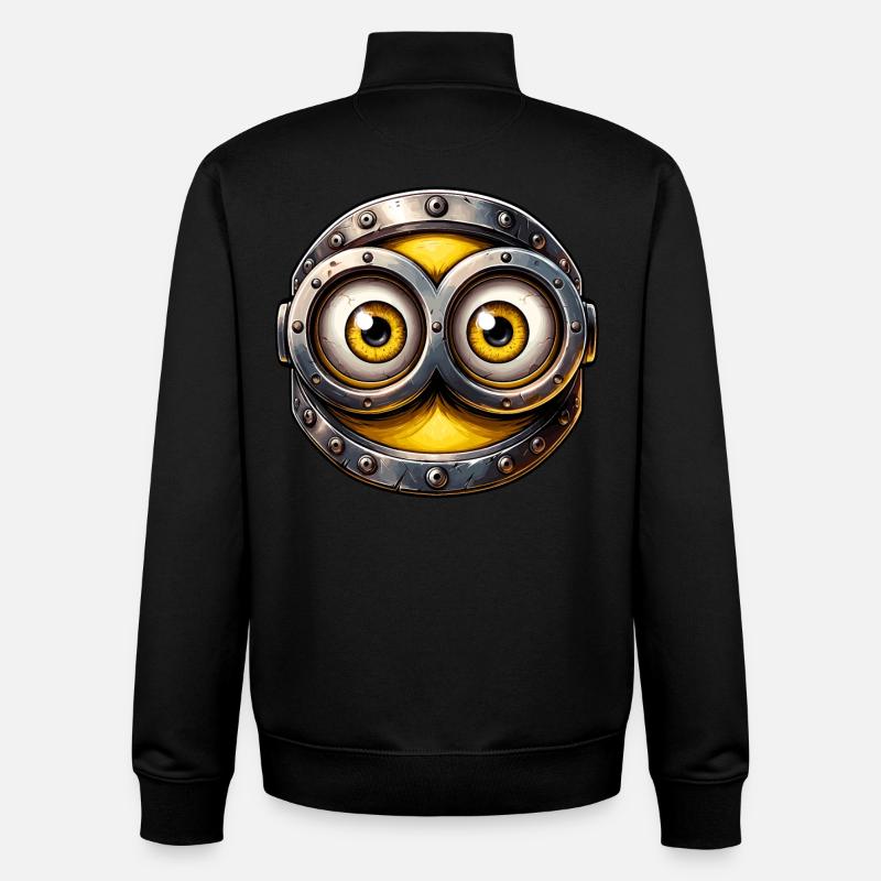 Steampunk cyberpunk Yellow Eyes Design - Sweat zippé unisexe en coton bio Stanley/Stella - noir