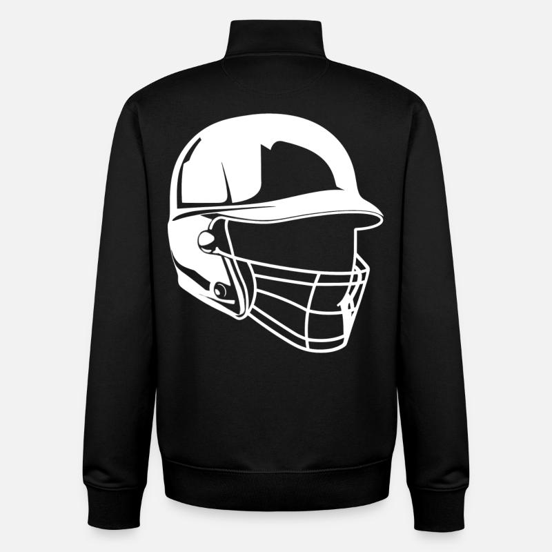 Dessin de casque de baseball - Sweat zippé unisexe en coton bio Stanley/Stella - noir