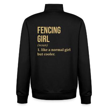 Fechten - Unisex Organic Zip Sweatshirt von Stanley/Stella - Schwarz - Hinten - AI Model Male 185 light (185cm)