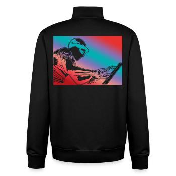 Welder Retro Look - Unisex Organic Zip Sweatshirt by Stanley/Stella - black - Back - AI Model Male 185 light (185cm)