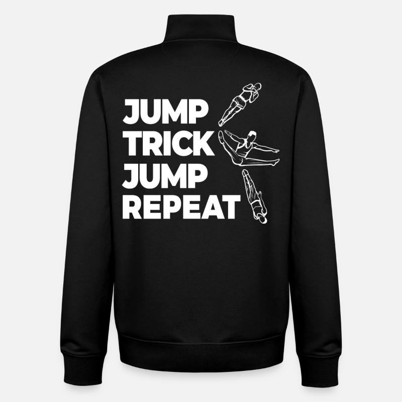 Jump Trick Jump Repeat - Unisex Organic Zip Sweatshirt by Stanley/Stella - black
