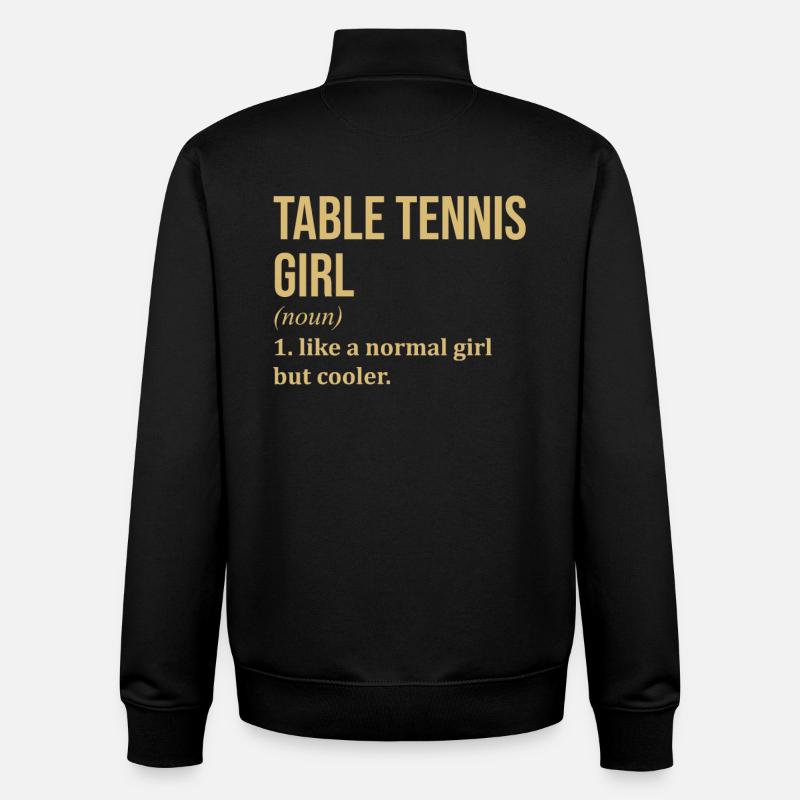 Ping-pong - Sweat zippé unisexe en coton bio Stanley/Stella - noir