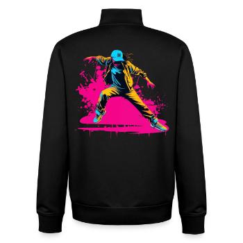 90er Jahre Breakdancer - Unisex Organic Zip Sweatshirt von Stanley/Stella - Schwarz - Hinten - AI Model Male 185 light (185cm)