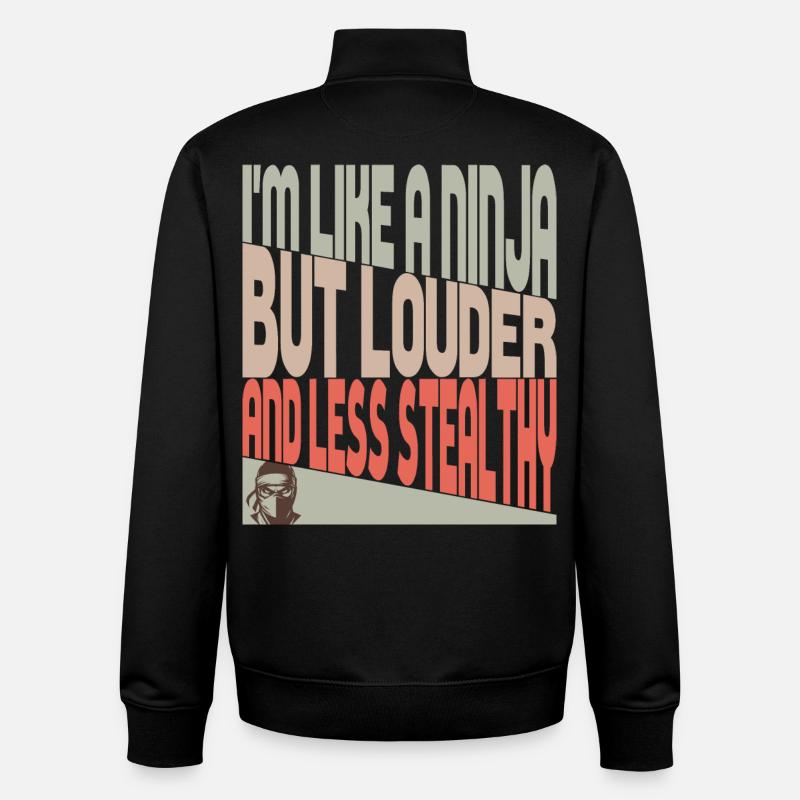 Wie ein Ninja - Unisex Organic Zip Sweatshirt von Stanley/Stella - Schwarz