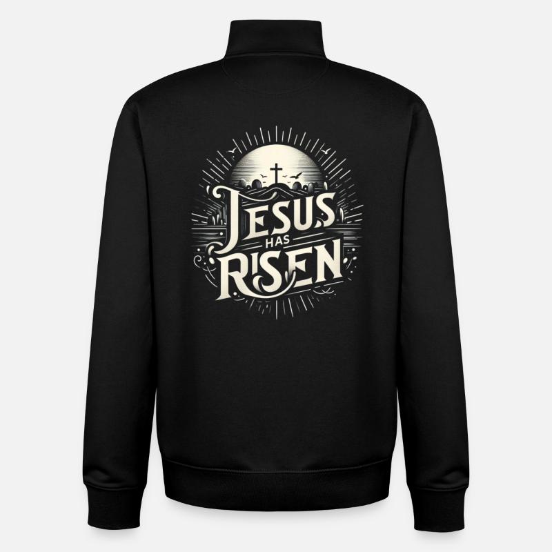 Jésus est ressuscité. - Sweat zippé unisexe en coton bio Stanley/Stella - noir