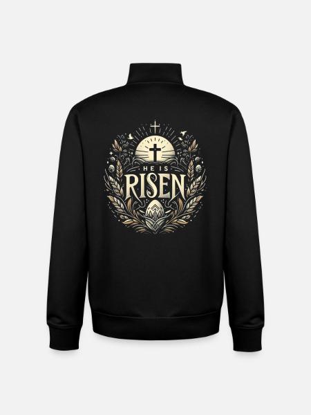 He is Risen Cross & Light - Unisex Organic Zip Sweatshirt by Stanley/Stella - black