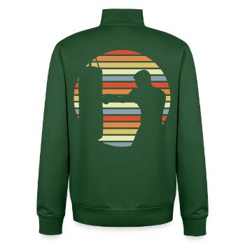 Dessin de boxeur - Sweat zippé unisexe en coton bio Stanley/Stella - vert bouteille - Dos - AI Model Male 185 dark (185cm)