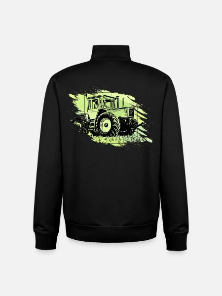 MB Tractor Grunge Retro - Unisex Organic Zip Sweatshirt by Stanley/Stella - black