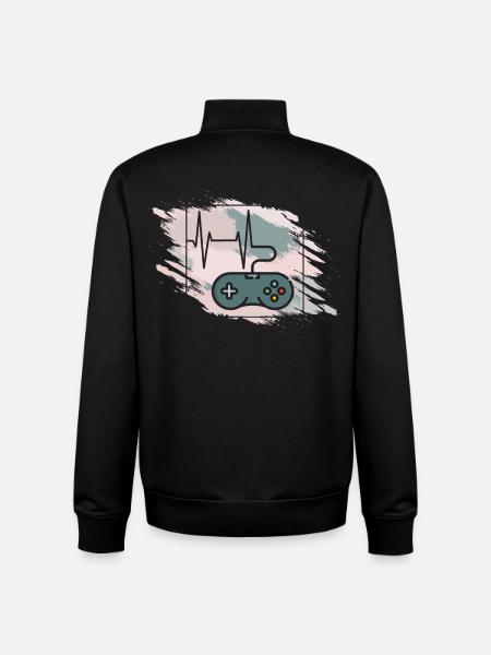 Herzschlag Gaming Controller Retro - Unisex Organic Zip Sweatshirt von Stanley/Stella - Schwarz