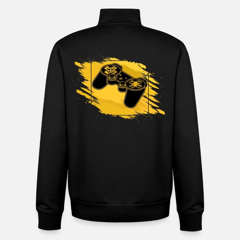 Gaming Controller Retro - Unisex Organic Zip Sweatshirt by Stanley/Stella - black