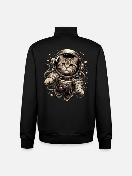 Astronaut BKH Tabby Gift - Unisex Organic Zip Sweatshirt by Stanley/Stella - black
