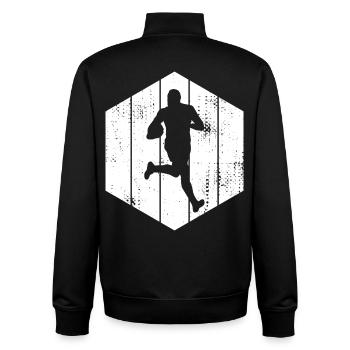 Rugby Drawing - Unisex Organic Zip Sweatshirt by Stanley/Stella - black - Back - AI Model Male 185 light (185cm)