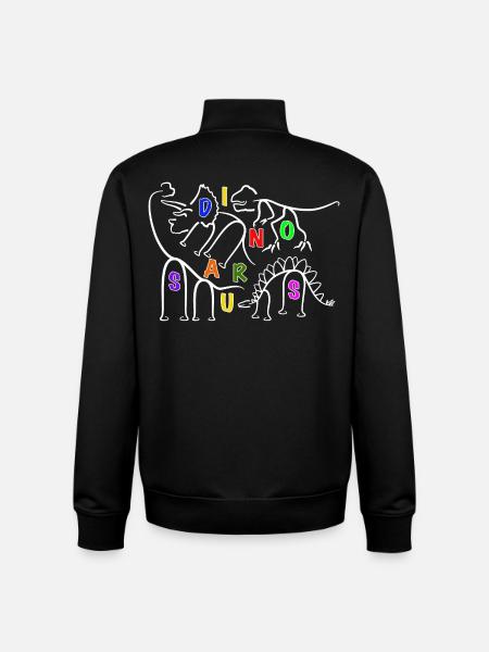 verschiedene Dinosaurier Dino Liniengrafik - Unisex Organic Zip Sweatshirt von Stanley/Stella - Schwarz