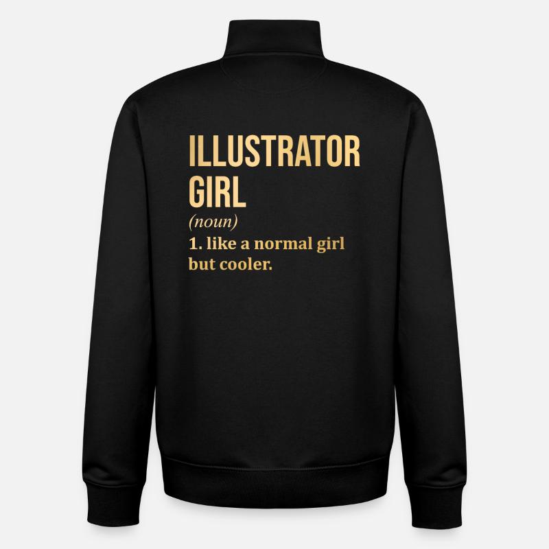 illustrateur - Sweat zippé unisexe en coton bio Stanley/Stella - noir