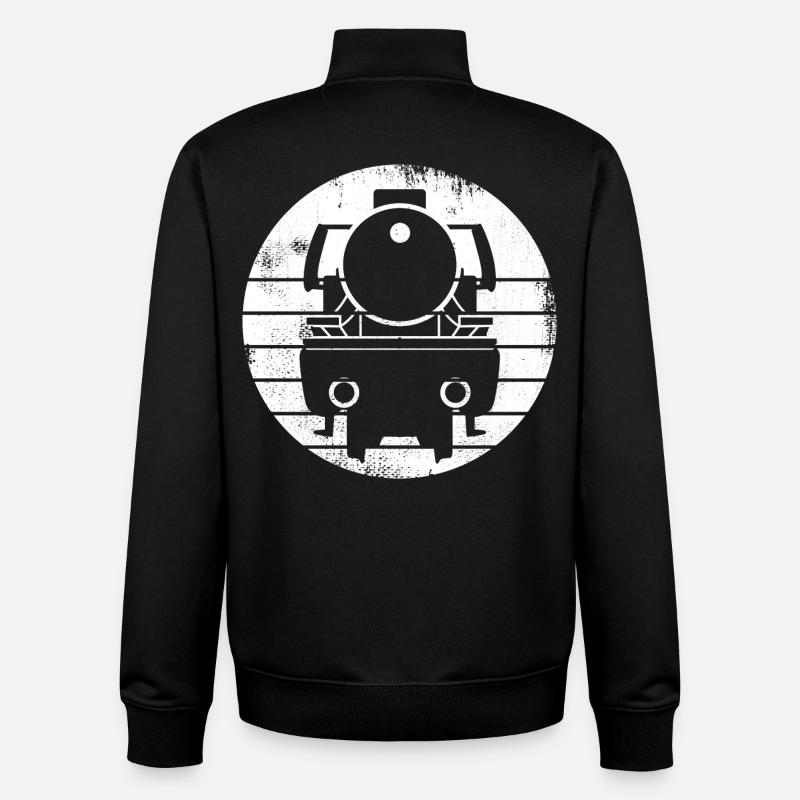 Dessin de locomotive à vapeur - Sweat zippé unisexe en coton bio Stanley/Stella - noir