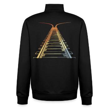 Eisenbahn Vintage Look - Unisex Organic Zip Sweatshirt von Stanley/Stella - Schwarz - Hinten - AI Model Male 185 light (185cm)