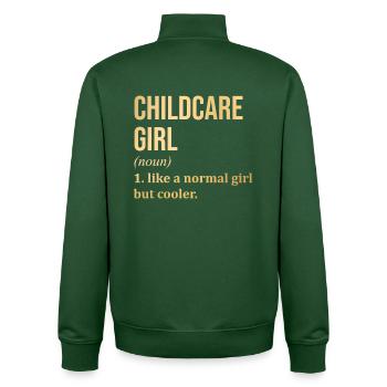 Garde d’enfants - Sweat zippé unisexe en coton bio Stanley/Stella - vert bouteille - Dos - AI Model Male 185 dark (185cm)