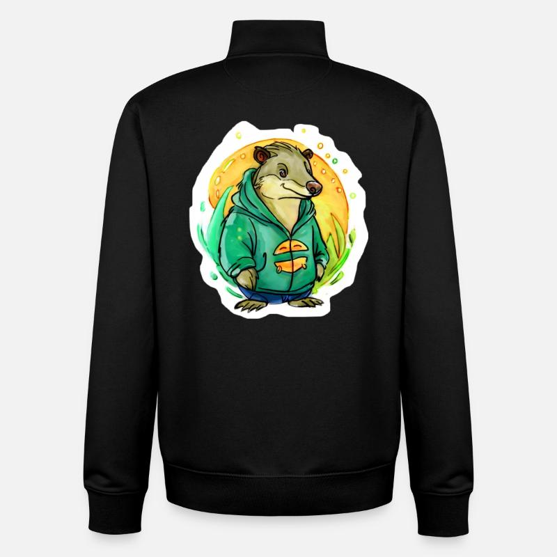Petit rat d’eau - Sweat zippé unisexe en coton bio Stanley/Stella - noir