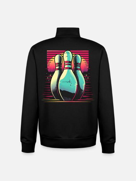 Bowling Synthwave - Unisex Organic Zip Sweatshirt von Stanley/Stella - Schwarz