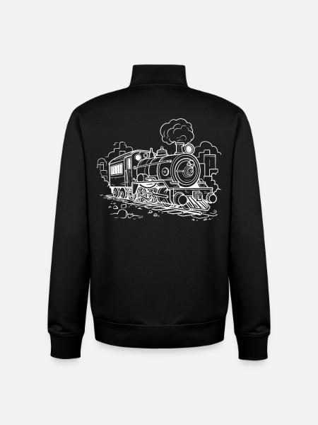 Steam locomotive - Unisex Organic Zip Sweatshirt by Stanley/Stella - black