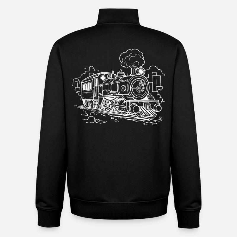 Dampflokomotive - Unisex Organic Zip Sweatshirt von Stanley/Stella - Schwarz