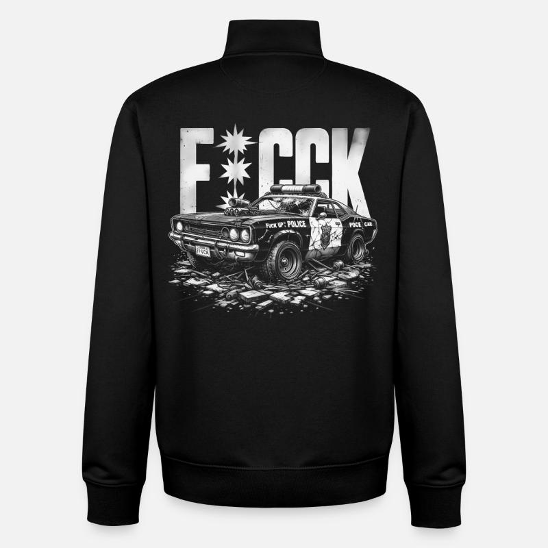 Polizeiauto - Unisex Organic Zip Sweatshirt von Stanley/Stella - Schwarz