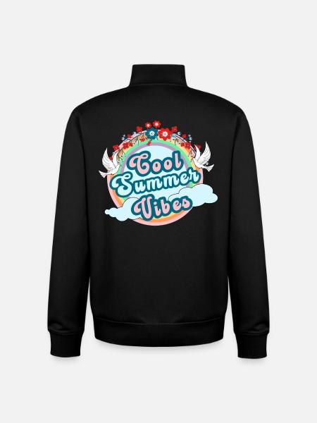 Cool Summer vibes, summer jitters - Unisex Organic Zip Sweatshirt by Stanley/Stella - black