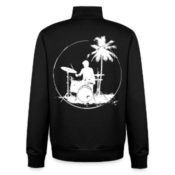 Drummer - Unisex Organic Zip Sweatshirt by Stanley/Stella - black - Back - AI Model Male 185 light (185cm)