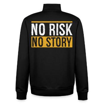 Kein Risiko, keine Geschichte - Unisex Organic Zip Sweatshirt von Stanley/Stella - Schwarz - Hinten - AI Model Male 185 light (185cm)