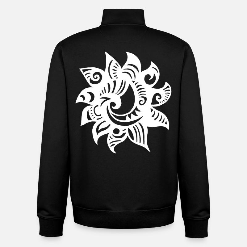 Soleil blanc étrange - Sweat zippé unisexe en coton bio Stanley/Stella - noir