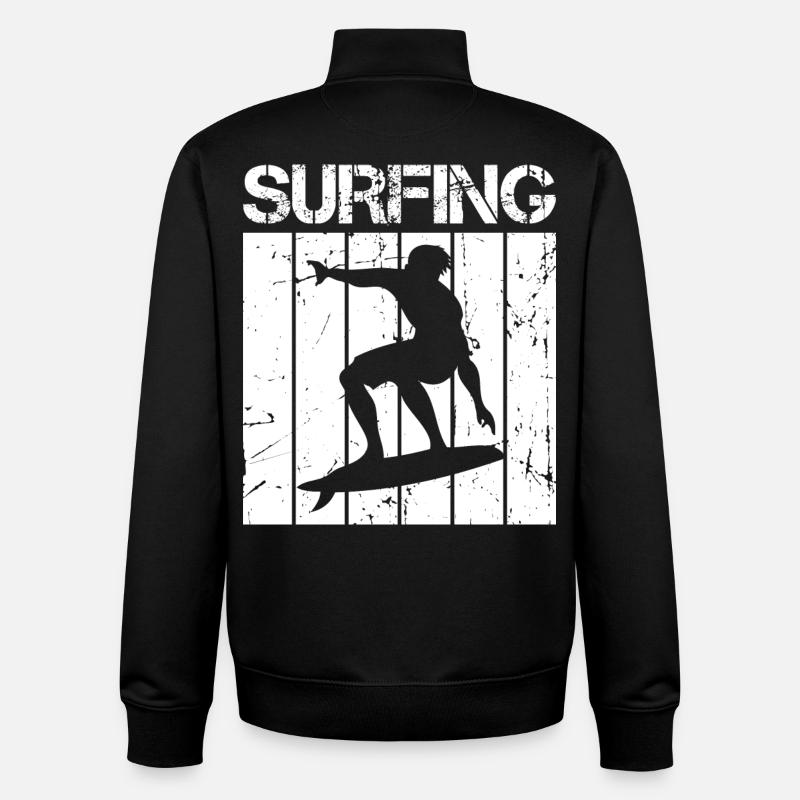 Retro Surfer - Unisex Organic Zip Sweatshirt von Stanley/Stella - Schwarz