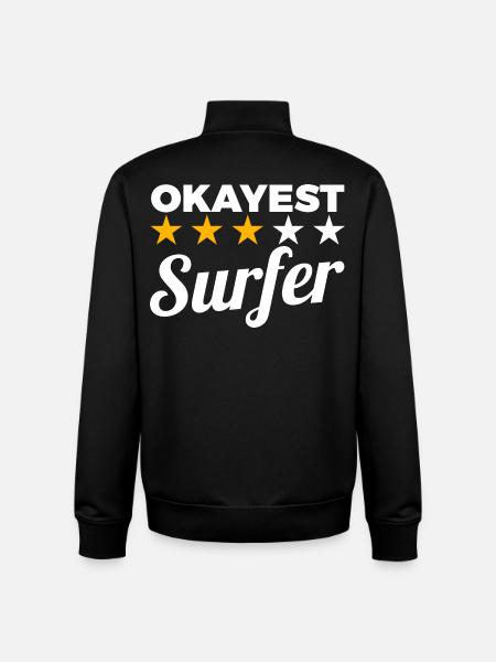 Okayest Surfer - Unisex Organic Zip Sweatshirt by Stanley/Stella - black