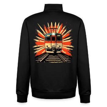 Eisenbahn Illustration - Unisex Organic Zip Sweatshirt von Stanley/Stella - Schwarz - Hinten - AI Model Male 185 light (185cm)